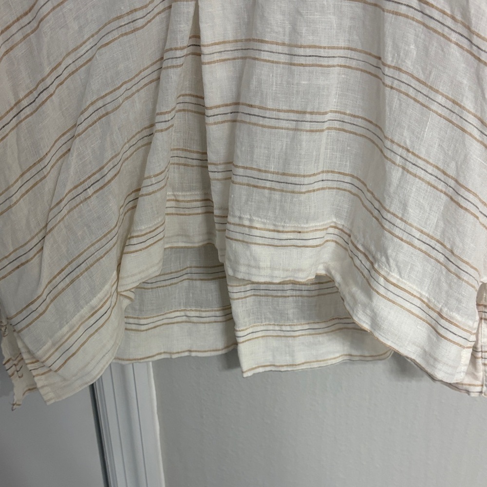 CP Shades Cream Striped linen Blouse - Picture 4 of 6